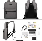 Business Laptop Backpack Anti Theft Slim Bag Fits 15 6  Laptop Dark Grey New