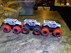 3x Rare Hot Wheels Monster Jam Ice Cream Man Lot Clear Crushers Color Treads Red