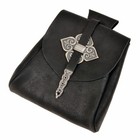 Leather Belt Pouch Birka - Big Viking Larp Medieval Cosplay Festival Girdle Bag