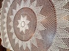 Round Handmade Crochet Lace Tablecloth  Color Beige 100   Cotton -