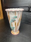 A Beautiful Vintage Mcm Italian Hand Painted Ceramic 8 5    Vase Floral Pattern