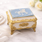 Vintage Gold Ormolu Cameo Music Box Japan Jewelry Trinket Box