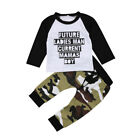 Newborn Toddler Infant Baby Kids Boys Camo Clothes T-shirt Top pants Outfits Set