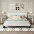 3-piece Bedroom Set Furniture Twin Full Queen Size Bed Frame With 2 Nightstands