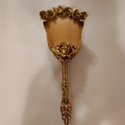 Vtg Stylebuilt 24k Gold Plated  Hair Brush Ornate Cabbage Rose