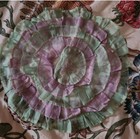 Antique Ruffled Round Organza Boudoir Pillow Case 1920s Flapper Bed Accessory