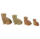 Vintage Graduated Shar Pei Dog Figurine Set 4 Hand-painted Miniatures
