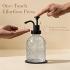 11 8oz Vintage Glass Bathroom Soap Dispensers With Black Pump  Refillable Kit   