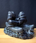 1 Vintage Original Soap Stone Sculpture Alaska Native Inuit Bird 1 Couple Resin 