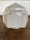 Vintage Art Deco Skyscraper Milk Glass Pendant Light