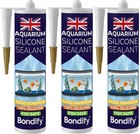 Aquarium Silicone Sealant Clear  Fish Safe Adhesive  3pcs X 9 5fl Oz 100  Sol   