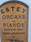 Antique 19th C  Estey Organs   Pianos Wooden Victorian Advertising Promo Sign