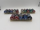 Vintage 300pc 10 Gram Clay Composite Poker Chip Set Casino Style W Racks