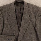 Vtg Tweed Jacket M 42r Gray Herringbone 100  Wool Camel Hair Blend Blazer