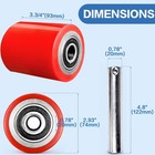 A Pair Pallet Jack Load Wheels Replacement Kit 3 Inches  Red-1