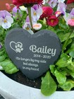 Memorial Plaque For Pet Cat Dog Slate Stone Heart Paw Grave Marker Personalised