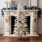 7 5ft Snow Flocked Prelit Xmas Tree 350 Warm Yellow Clear Led Auto-open Indoor