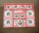 Vintage Miniature Toy Porcelain Tea Set Child Size Made In Japan Open Box