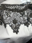 Vintage Black Sequin Beaded Fringe Capelet Shawl Collar Accessory