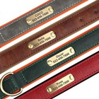 Soft Leather Personalized Dog Collar Id Tag Engraved For Small Medium Large Dogs