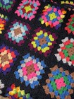 Vintage Crochet Handmade Afghan Granny Square Throw Blanket 78   x 42    Euc