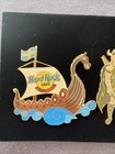Hard Rock Cafe Stockholm 3 Viking 1 Ship  Pin Set Collection - No Case
