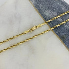 Solid 10k Yellow Gold 2mm Rope Chain Anklet   9 Inch Or  10 Inch - Ga17