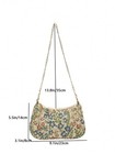 Boho Tapestry Purse Multicolor Floral Print Gold Chain Shoulder Bag Vintage Look