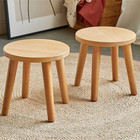 Natural Solid Wood Step Stool Plant Stand Round Footrest 10 Inch Portable Detac