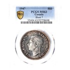 Canada 1947 George Vi Dollar Blunt 7 Pcgs Ms 63 Collectible Coin