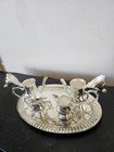 Vintage Retro Godinger Silver Plated 4 Pcs Mini Coffee Set On Serving Tray