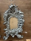 Silver Cast Iron Ornate Vintage Victorian Filigree Picture Frame Italy 