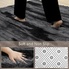 5x8 Area Rug For Living Room  Black And Grey Fluffy Shaggy Rugs For Living Room 
