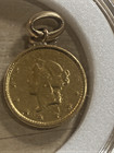Junk Gold  185  U s  One Dollar Gold Coin  1 Nice Liberty Pendant Lower  