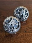 Vintage Alfredo Villasana Sterling Screwback Earrings Floral Swirl Design Mexico