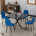 5 Piece Dining Table Set Square Table W  4 Chair Kitchen Breakfast Furniture
