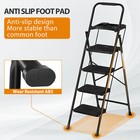 Folding Step Ladders For Kitchen closet Ladder 4 Step For Adults Non-slip Black