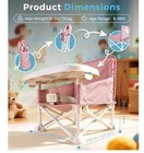 Portable Baby Chair  Baby Beach Chair  Booster W  Tray  Travel Bag   Pink gray