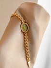 Woman Vintage Gold Wristwatch   Elegant Quartz Watch   Gold Bracelet