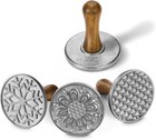 Cookie Stamps Set Of 4  Metal Cookie Press Mold With Wooden Handle  Decoratin   