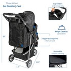 Vivo Black 3 Wheel Pet Stroller   Cat   Dog Foldable Carrier Strolling Cart