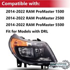 Headlights With Drl For Ram Promaster 2014 2022 Halogen Black Amber 68154589af
