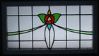 Old English Leaded Stained Glass Window Transom Mackintosh Rose 32  X 17 1 2 