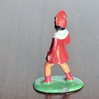 Vintage Barclay Manoil Lead Toy Figure Girl In Red Coat W  Doll 2  Tall 1940s