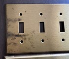 Lot Of 4 Vintage Brass Switch Covers- Solid   Heavy