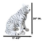 Ebros Large 20 h Realistic White Siberian Tiger Sitting On Guard Resin Statue