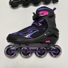 Zpm Sports Inline Roller Skates  Black Purple Size 8w-11w  adjustable 
