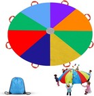 9ft Parachute Toys For Kids  Rainbow Parachute Toy With 8 Durable Handles  To   