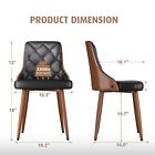 Dining Chairs Set Of 2 Upholstered Pu Leather With Back Kitchen Chairs Black