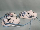 Vintage Ceramic Painted Mardi Gras Mask Wall Decor Gold White Lot Of 3 Tassel